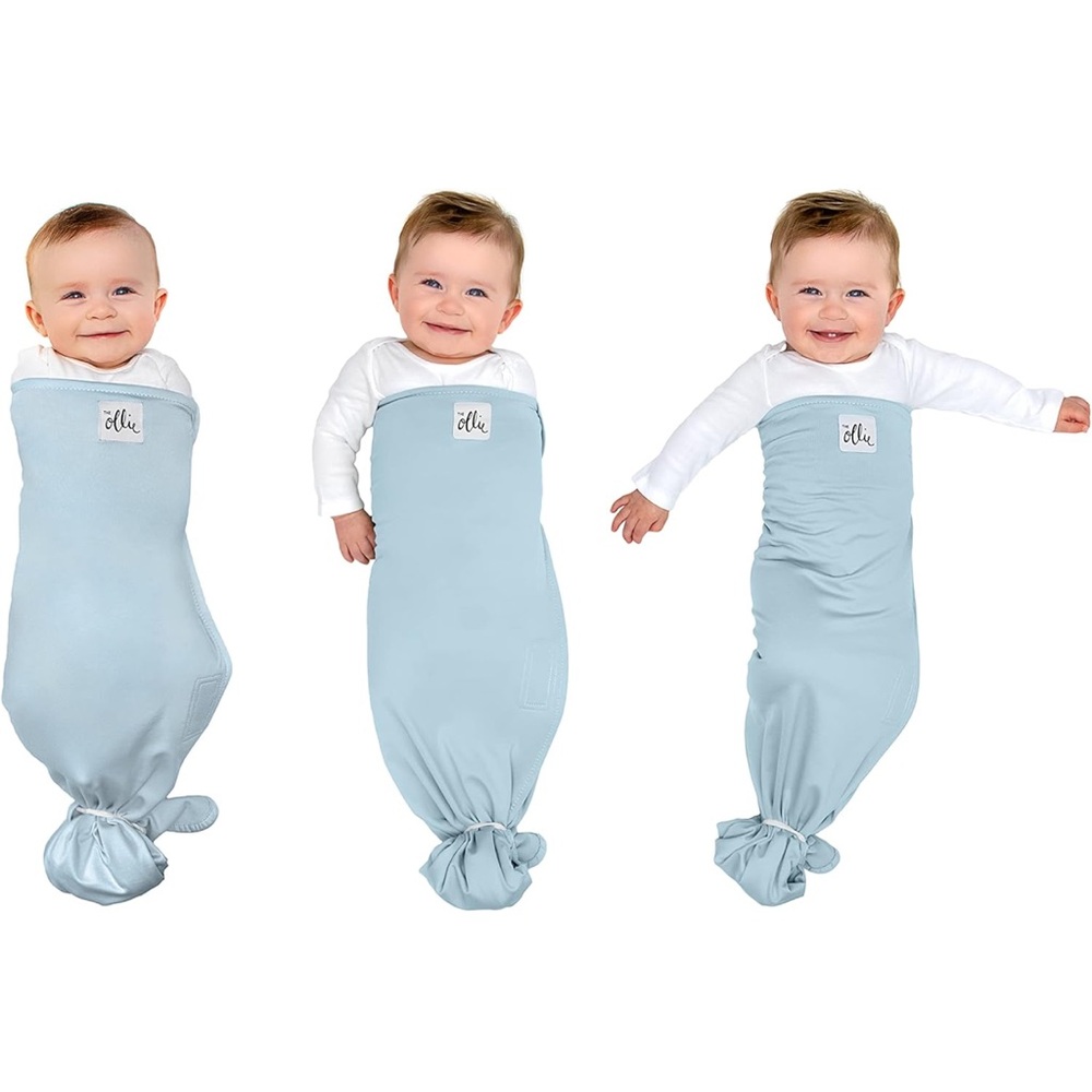 The Ollie World Blue Sleep Sack Swaddle Velcro Closure with Elastic Loop, OS